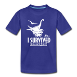 I Survived Jurassic Quest Classic - Youth T-shirt - royal blue