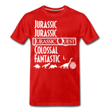 Jurassic Quest Theme Song Lyrics - Adult T-shirt - red